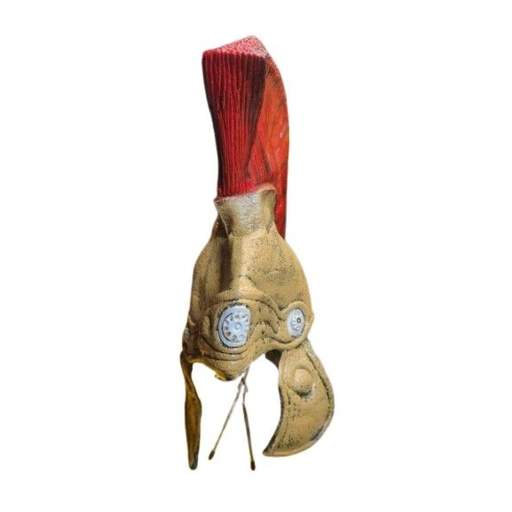 B2 Medieval Rubber Armor Roman Helmet W/Red Plume Theatrical Acts/Play Halloween